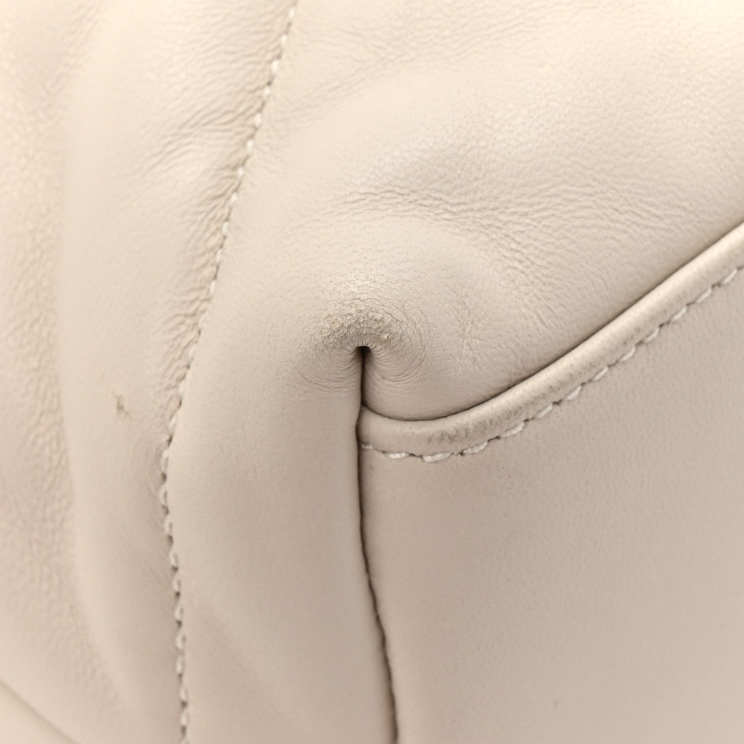 Saint Laurent Lambskin Quilted Small Loulou Puffer Monogram Chain Satchel Crema Soft 12 of 13