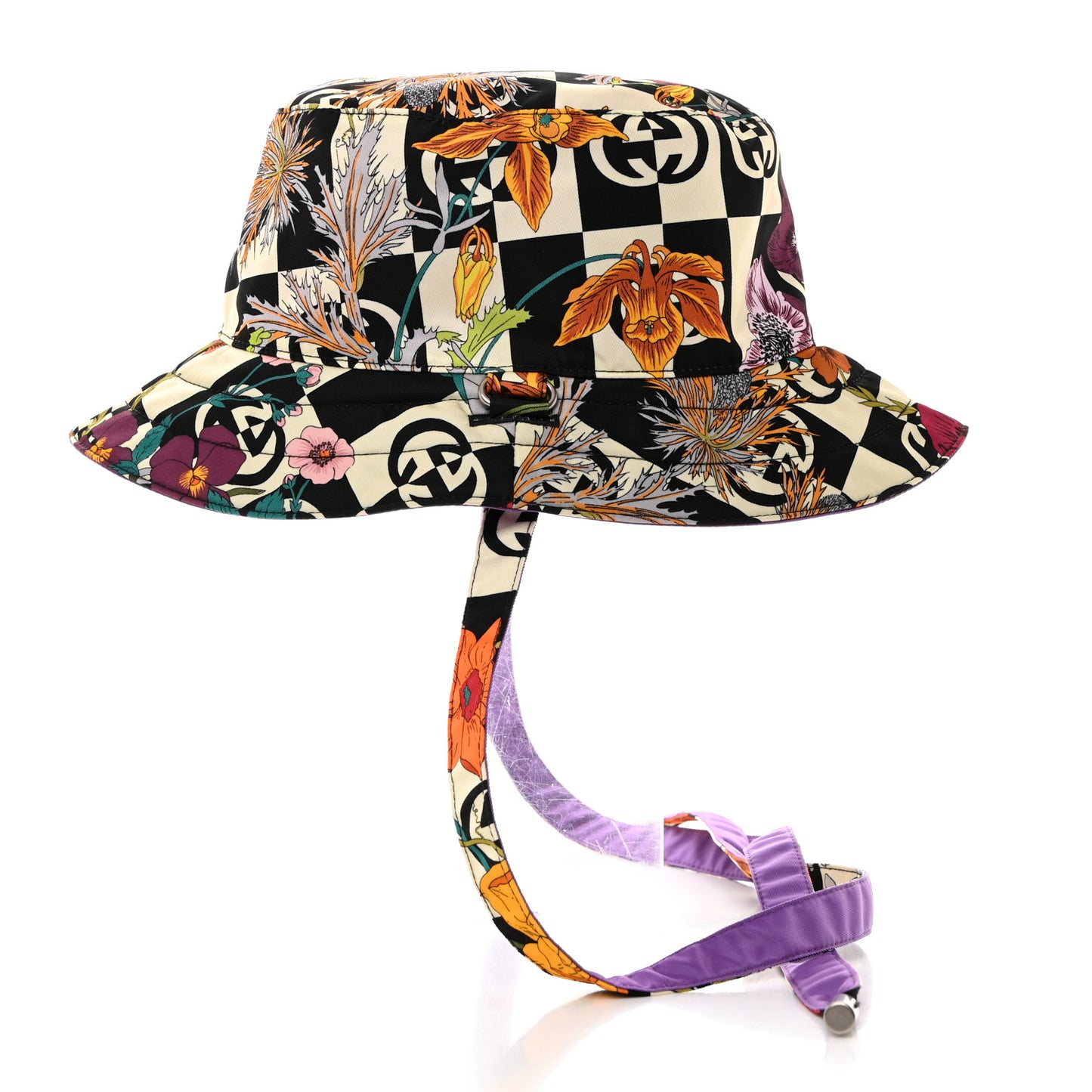 X THE NORTH FACE Econyl Nylon Floral Reversible Self-Tie Bucket Hat Purple