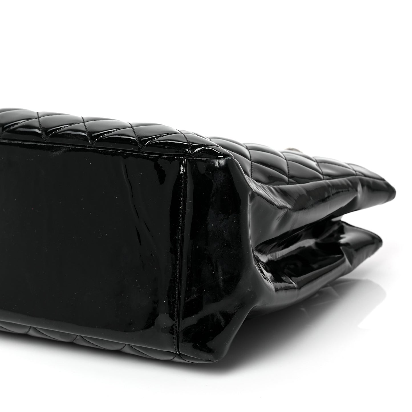 Patent Quilted Grand Shopping Tote GST Black