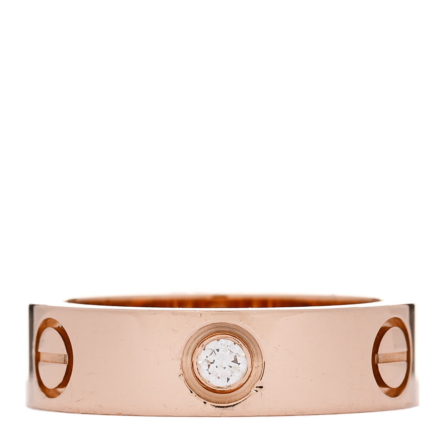 Cartier 18K Pink Gold 3 Diamond 5.5mm LOVE Ring 53 6.5 1 of 5