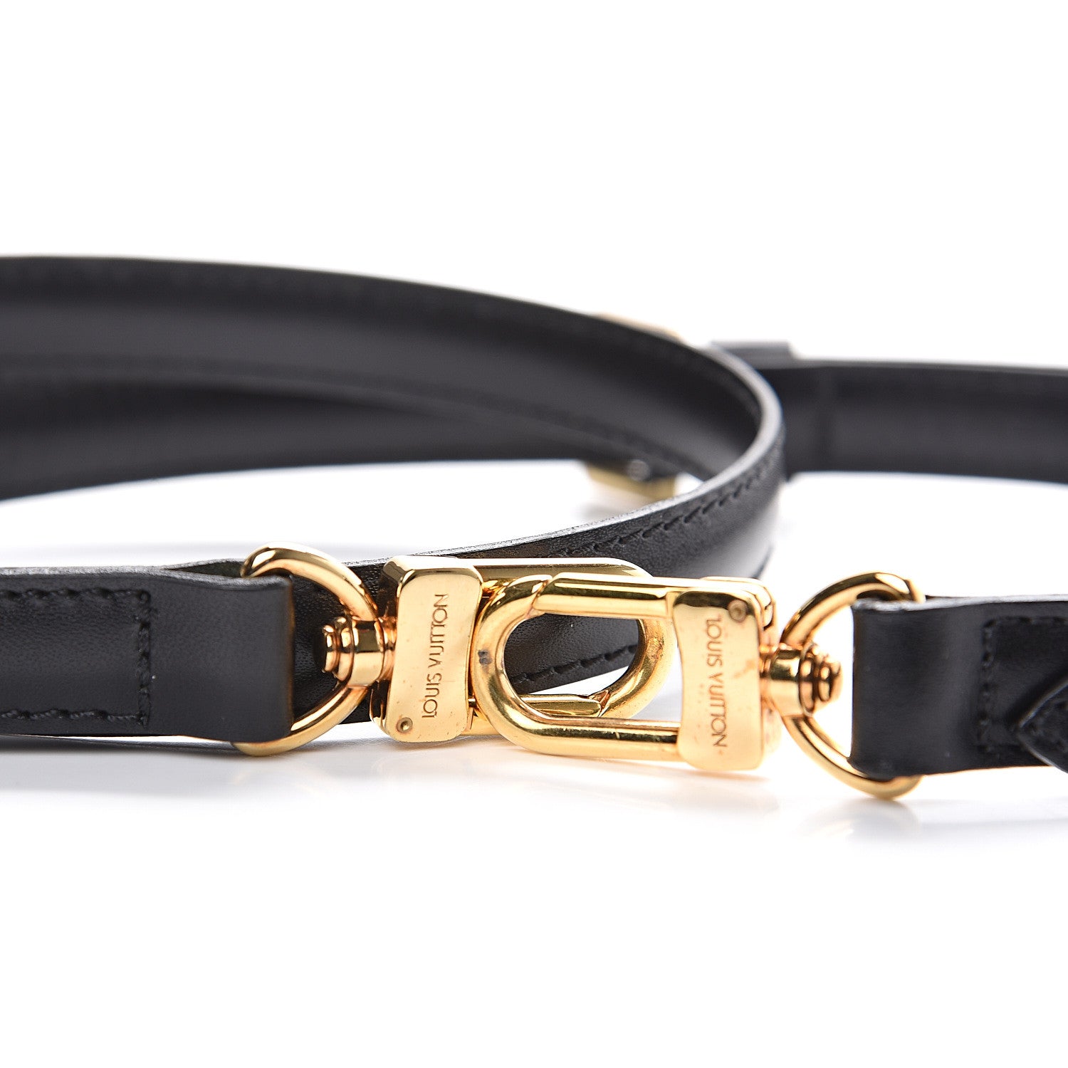 Louis Vuitton Calfskin 16mm Adjustable Shoulder Strap Black 3 of 4