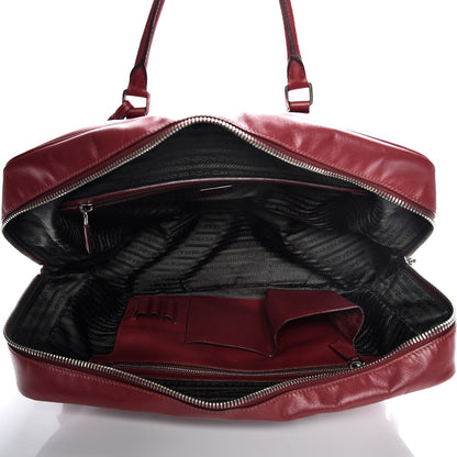 Prada Saffiano Travel Briefcase Red 5 of 12