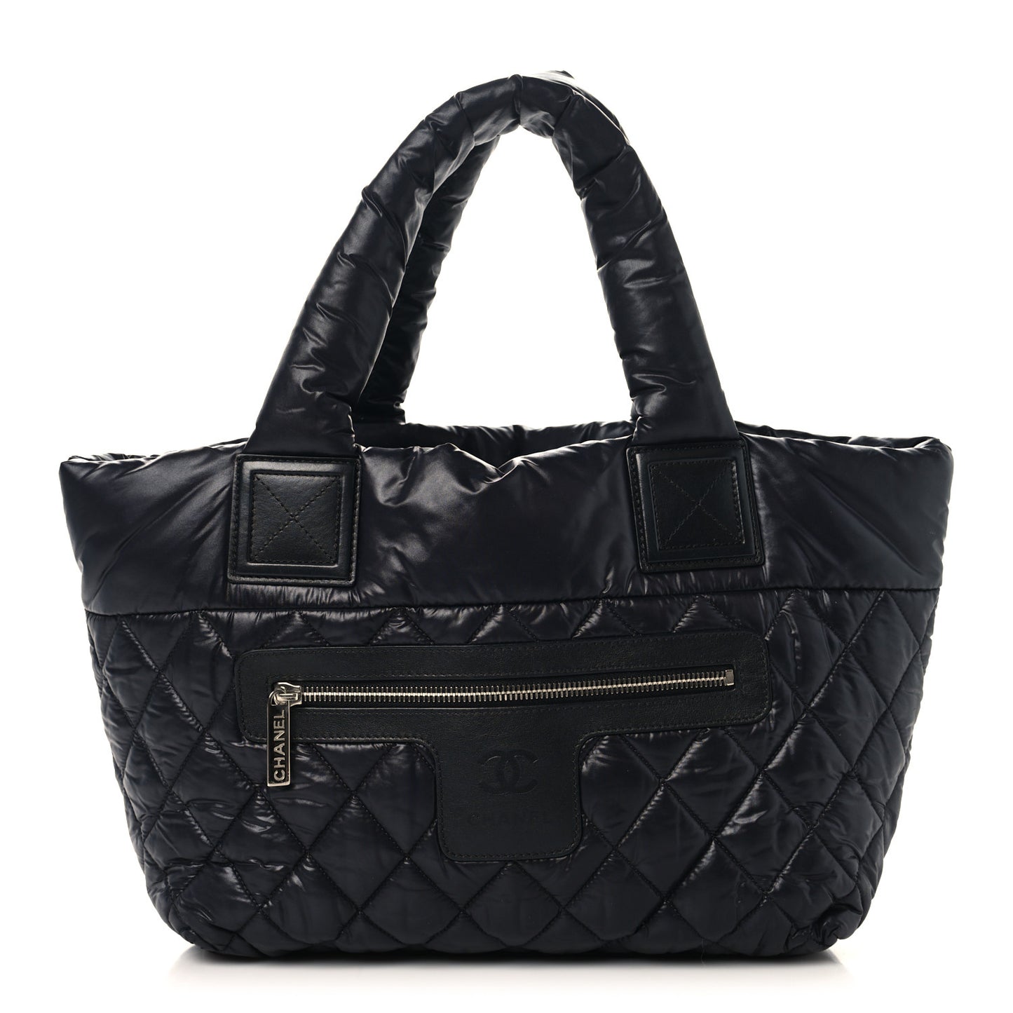 Nylon Quilted Small Coco Cocoon Tote Black