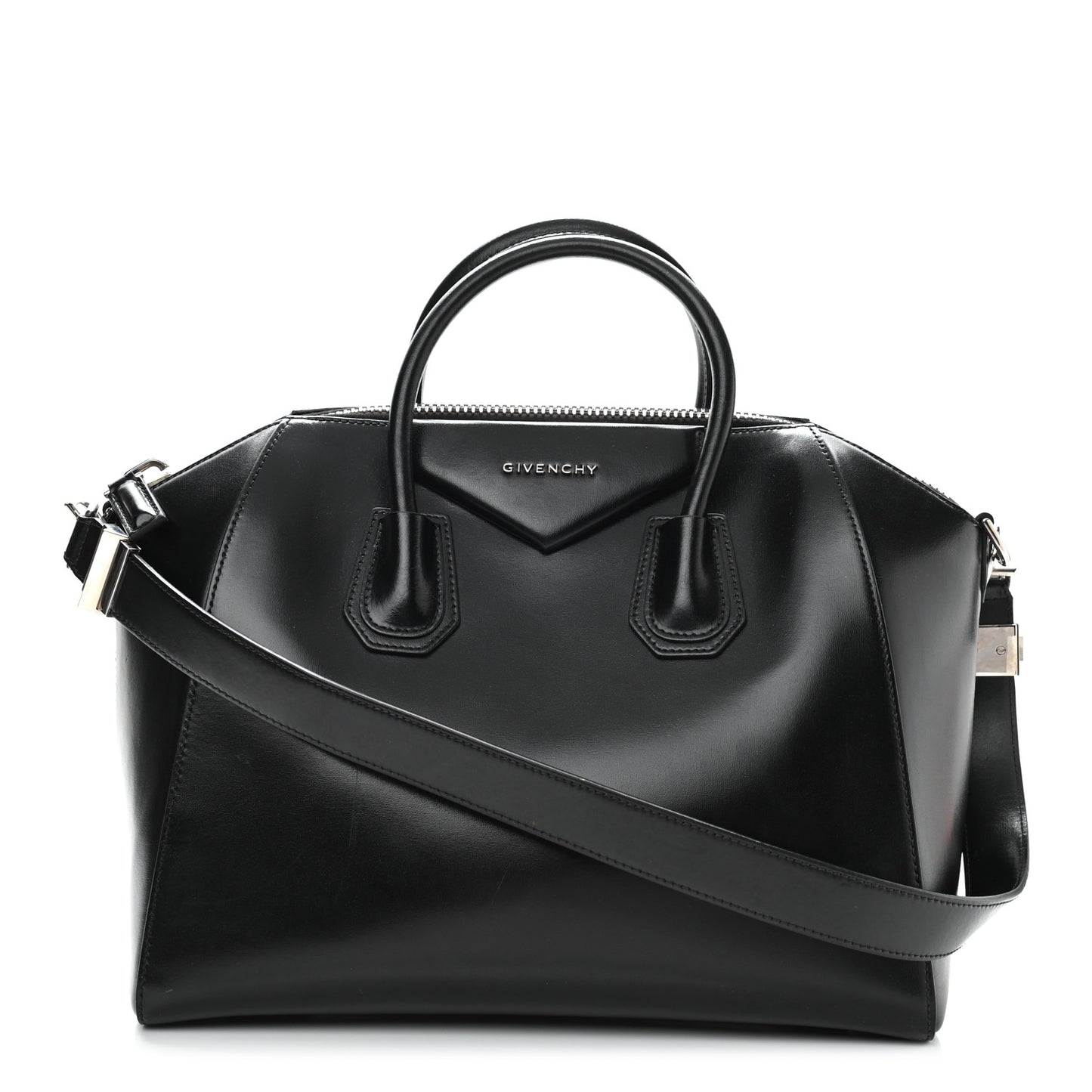 Shiny Lord Calfskin Medium Antigona Black