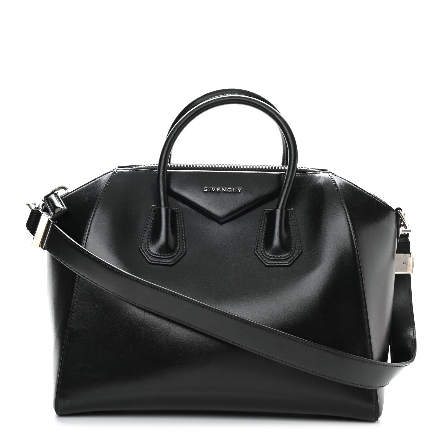 Givenchy Shiny Lord Calfskin Medium Antigona Black 1 of 14