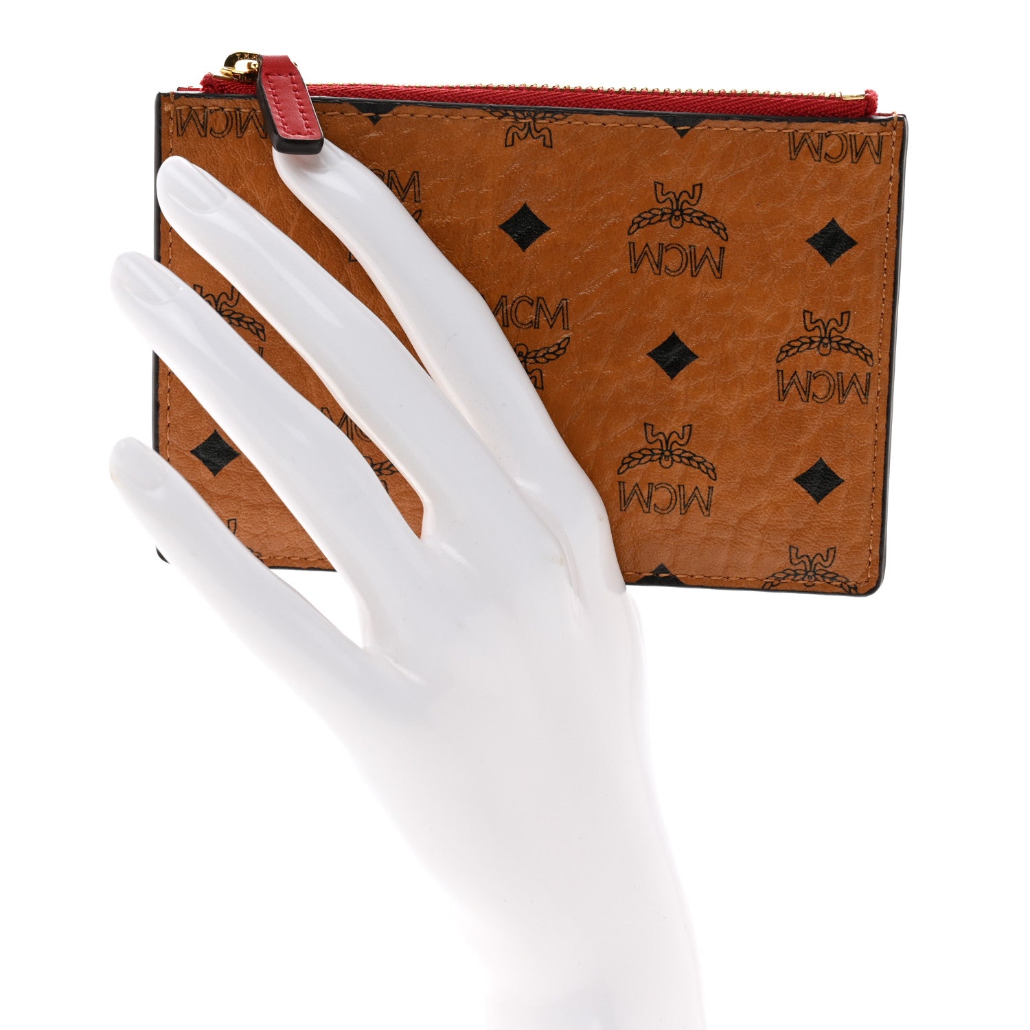 MCM Visetos Key Pouch Cognac Red 2 of 7
