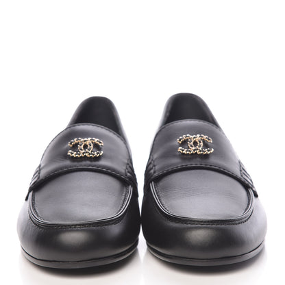 Chanel Calfskin CC Chain Mocassin Loafers 36 Black 2 of 9