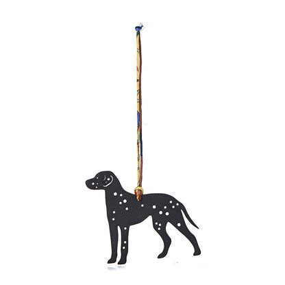Hermes Epsom Togo Petit H Royal Dalmatian Bag Charm GM Black Gold 1 of 4