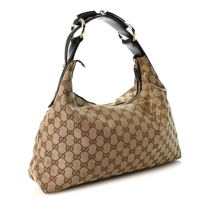 Gucci Monogram Medium Horsebit Chain Hobo Dark Brown 2 of 11