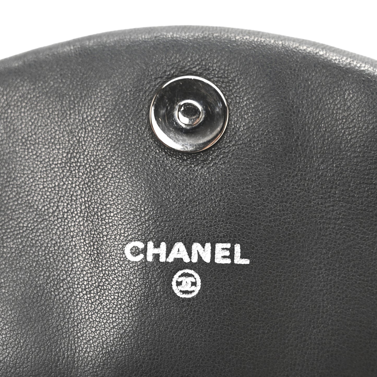 Lambskin Half Moon Wallet On Chain WOC Black