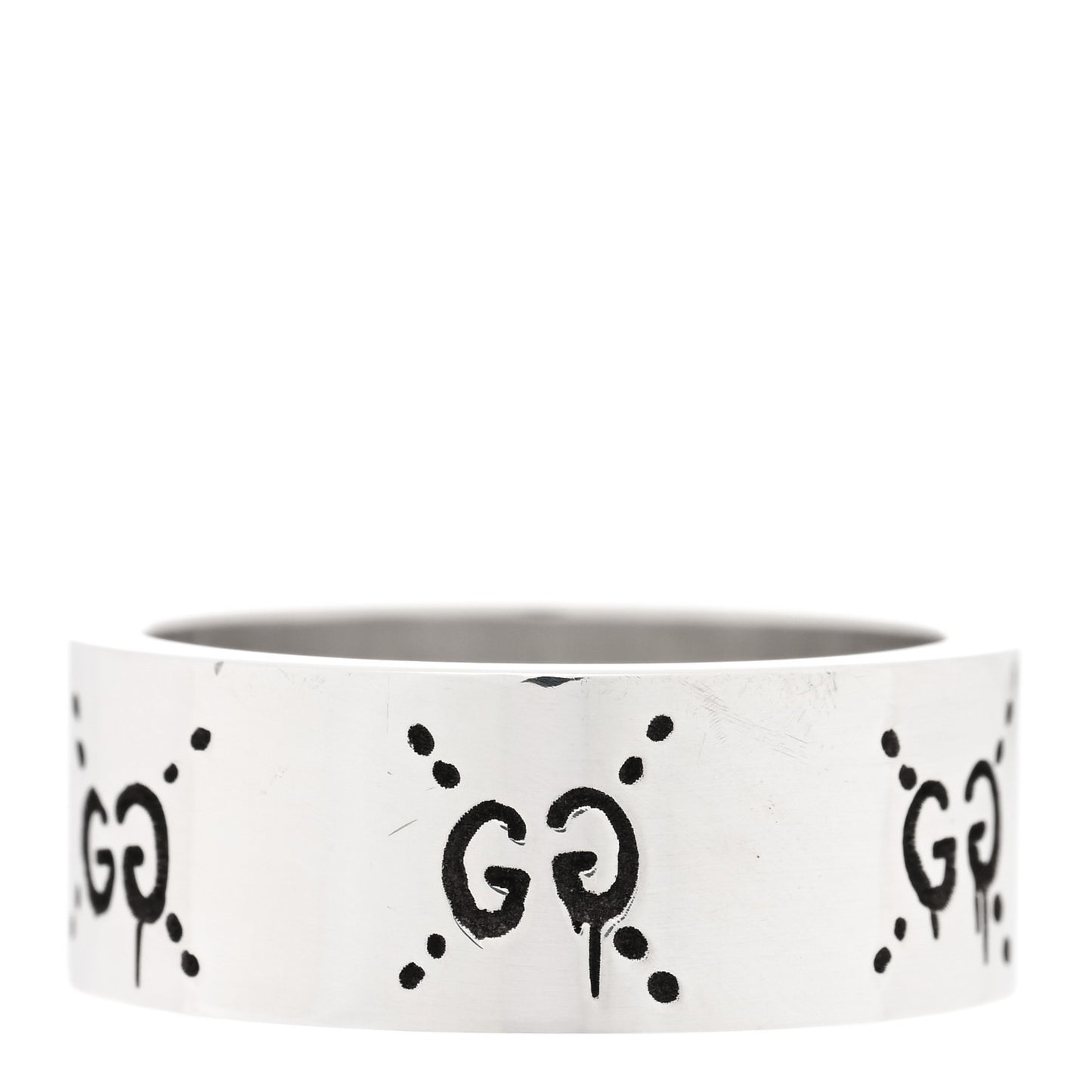 Sterling Silver GucciGhost Hamlet Skull Band Ring 64 10.75