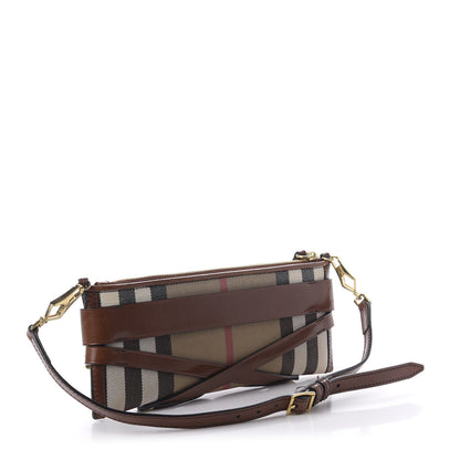 Burberry House Check Bridle Calfskin Mini Parmoor Clutch Bag Dark Tan 3 of 11