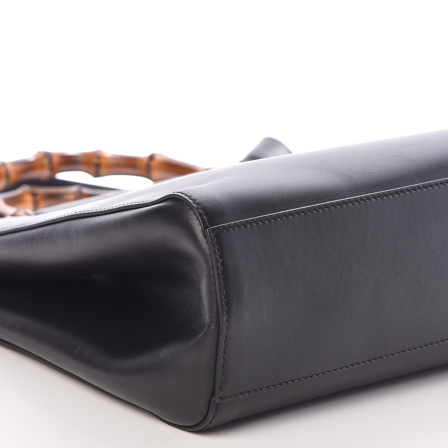 Gucci Nappa Bamboo Medium Nymphaea Top Handle Bag Black 9 of 10
