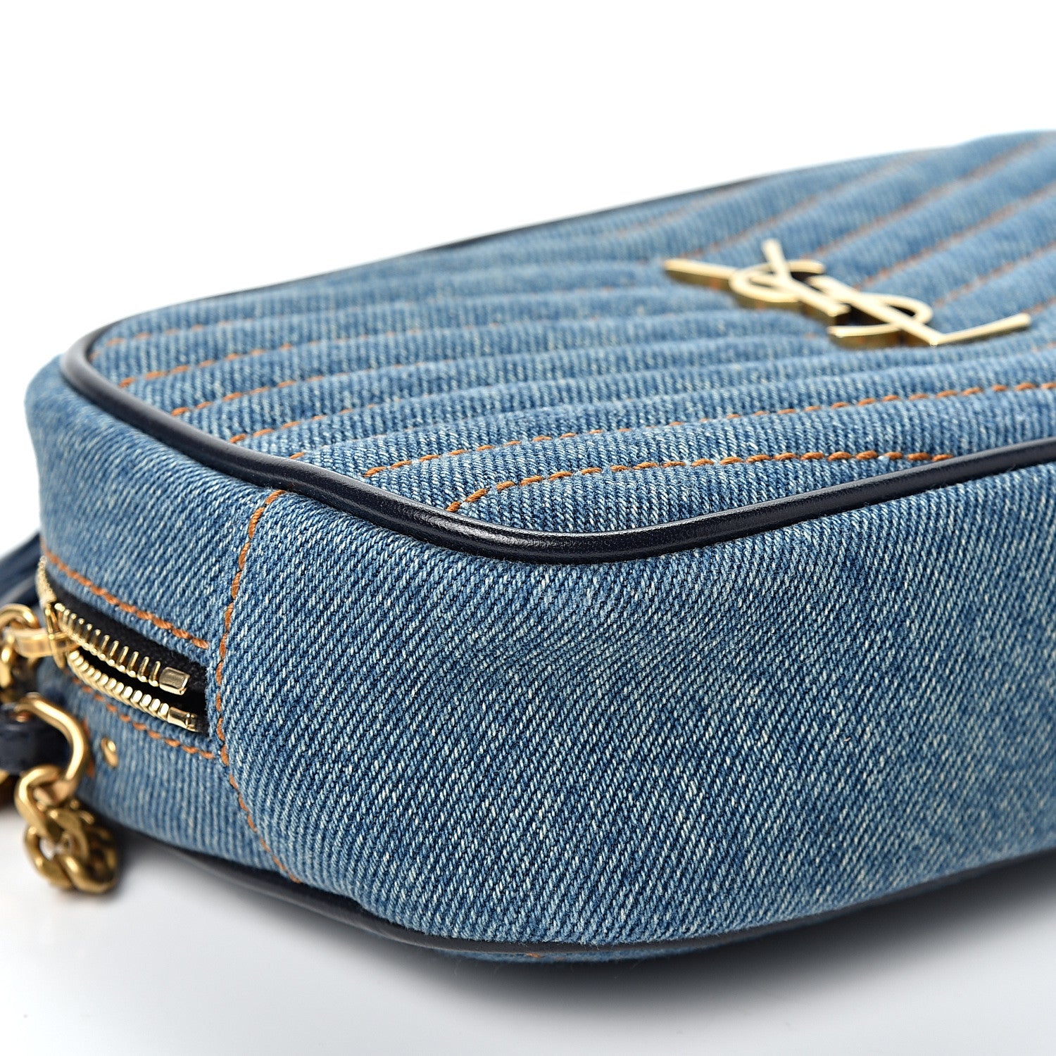Saint Laurent Denim Matelasse Monogram Mini Lou Camera Bag California Blue 8 of 10