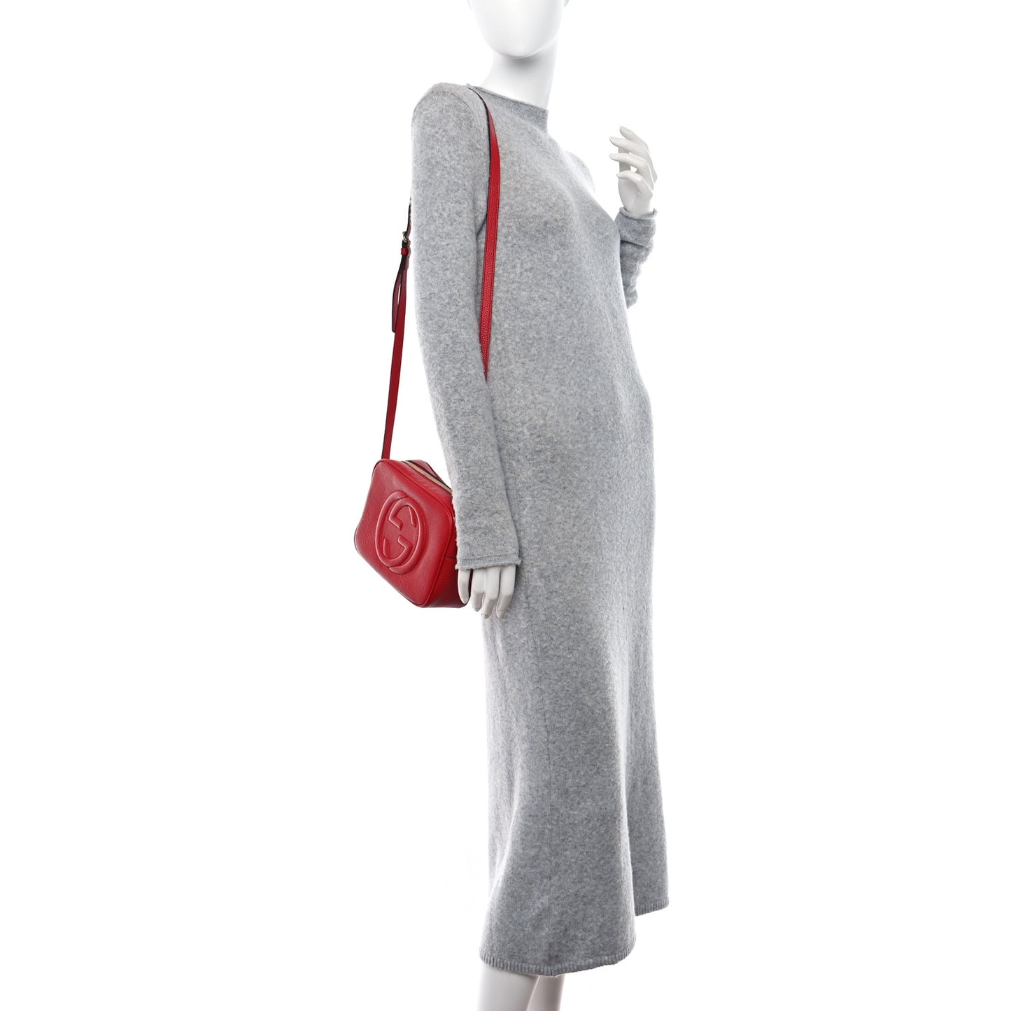 Pebbled Calfskin Small Soho Disco Bag Tabasco Red