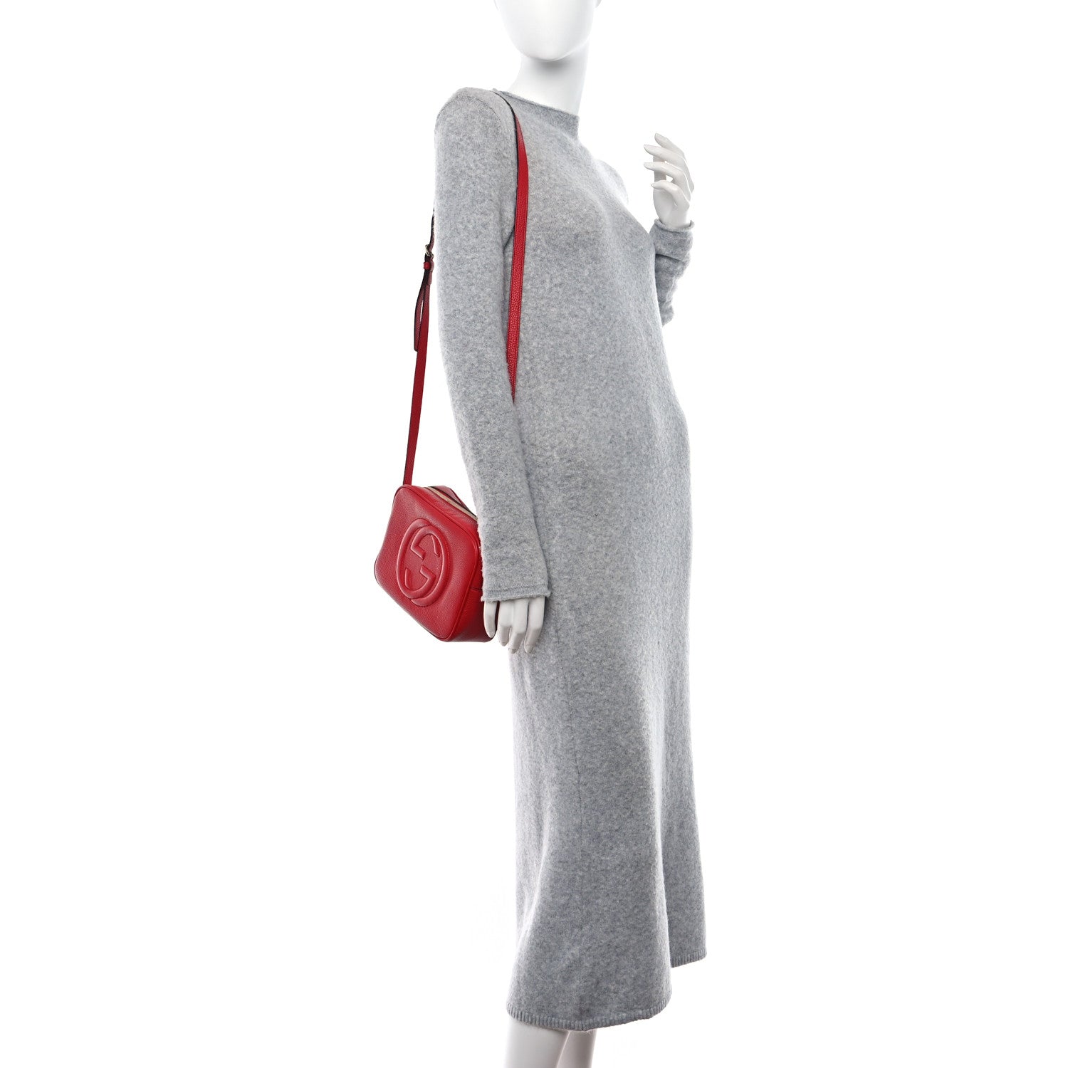 Gucci Pebbled Calfskin Small Soho Disco Bag Tabasco Red 2 of 10