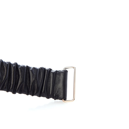 Chanel Calfskin Strass Ruched Rope CC Belt 75 30 Black 4 of 5