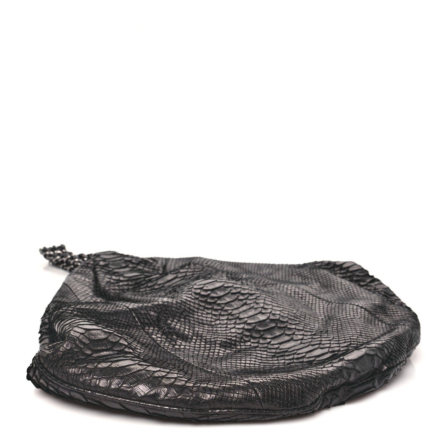 Snakeskin Rock and Chain Hobo Black