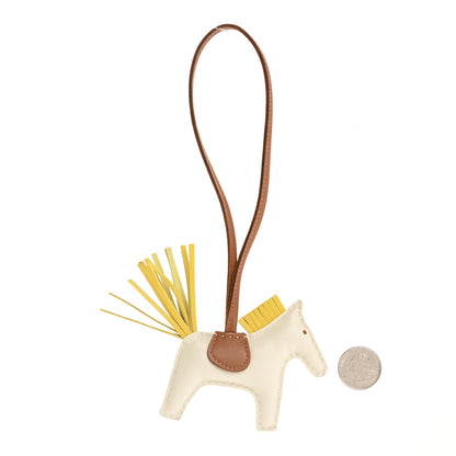 Hermes Milo Lambskin Grigri Rodeo Horse Bag Charm PM Craie Gold Jaune De Naples 2 of 6