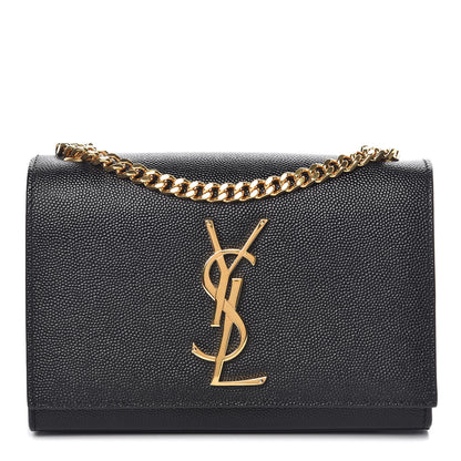 Saint Laurent Grain De Poudre Small Monogram Kate Satchel Black 1 of 9