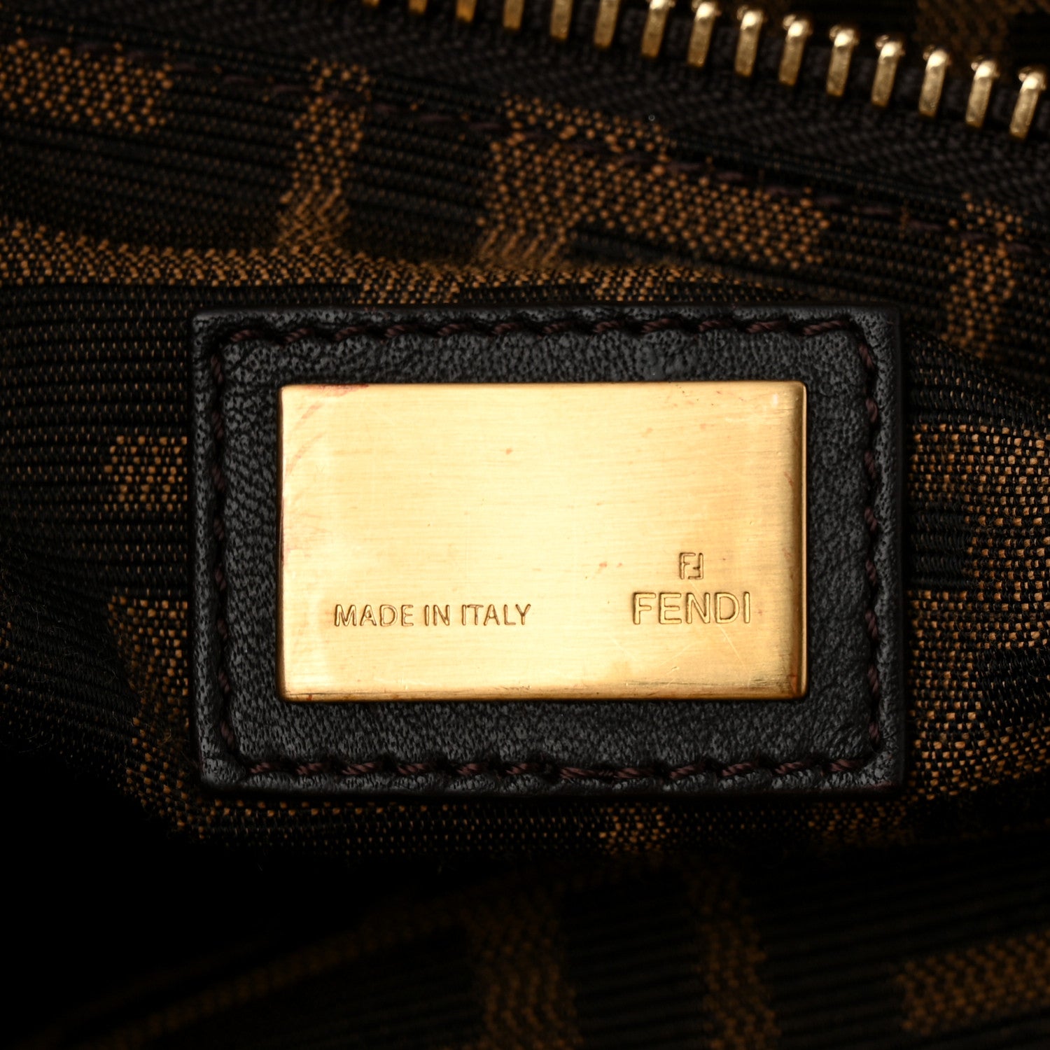 Fendi Goatskin Zucca Large Peekaboo Iconic Satchel Cuoio Tobacco Moro 7 of 13