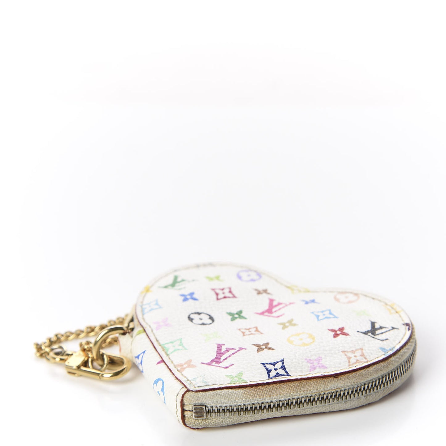 Monogram Multicolor Coeur Heart Coin Purse White