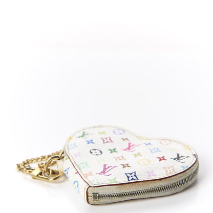 Louis Vuitton Monogram Multicolor Coeur Heart Coin Purse White 5 of 7