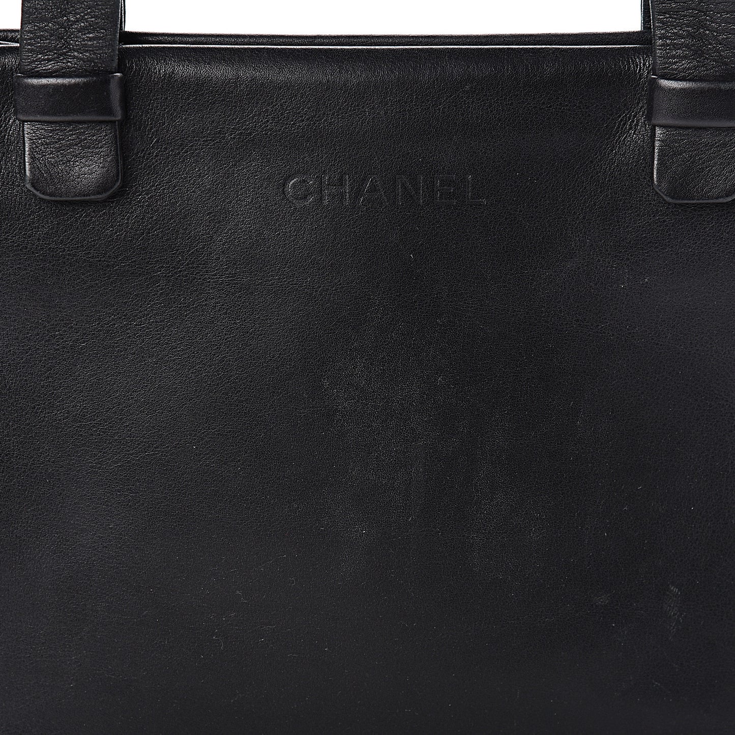 Calfskin Logo Shoulder Bag Black