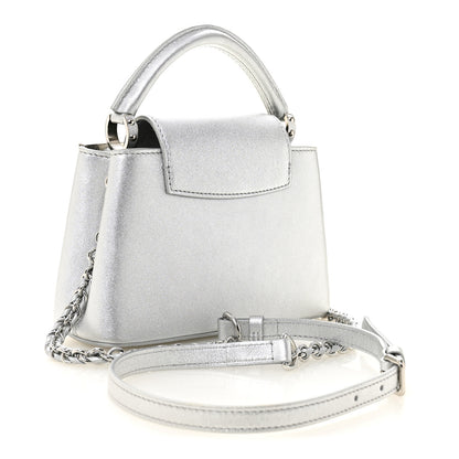 Louis Vuitton Lambskin Strass Mini Capucines  Silver 3 of 9