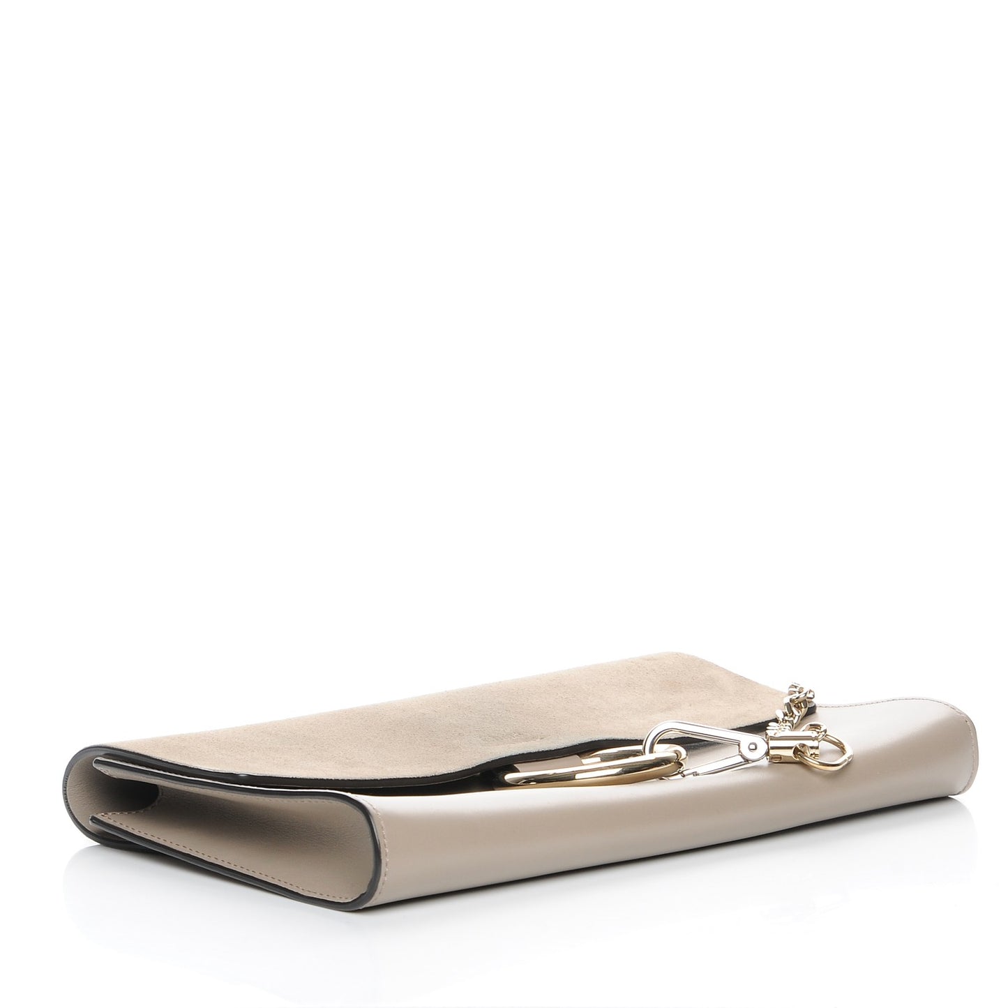 Suede Calfskin Faye Clutch Motty Grey