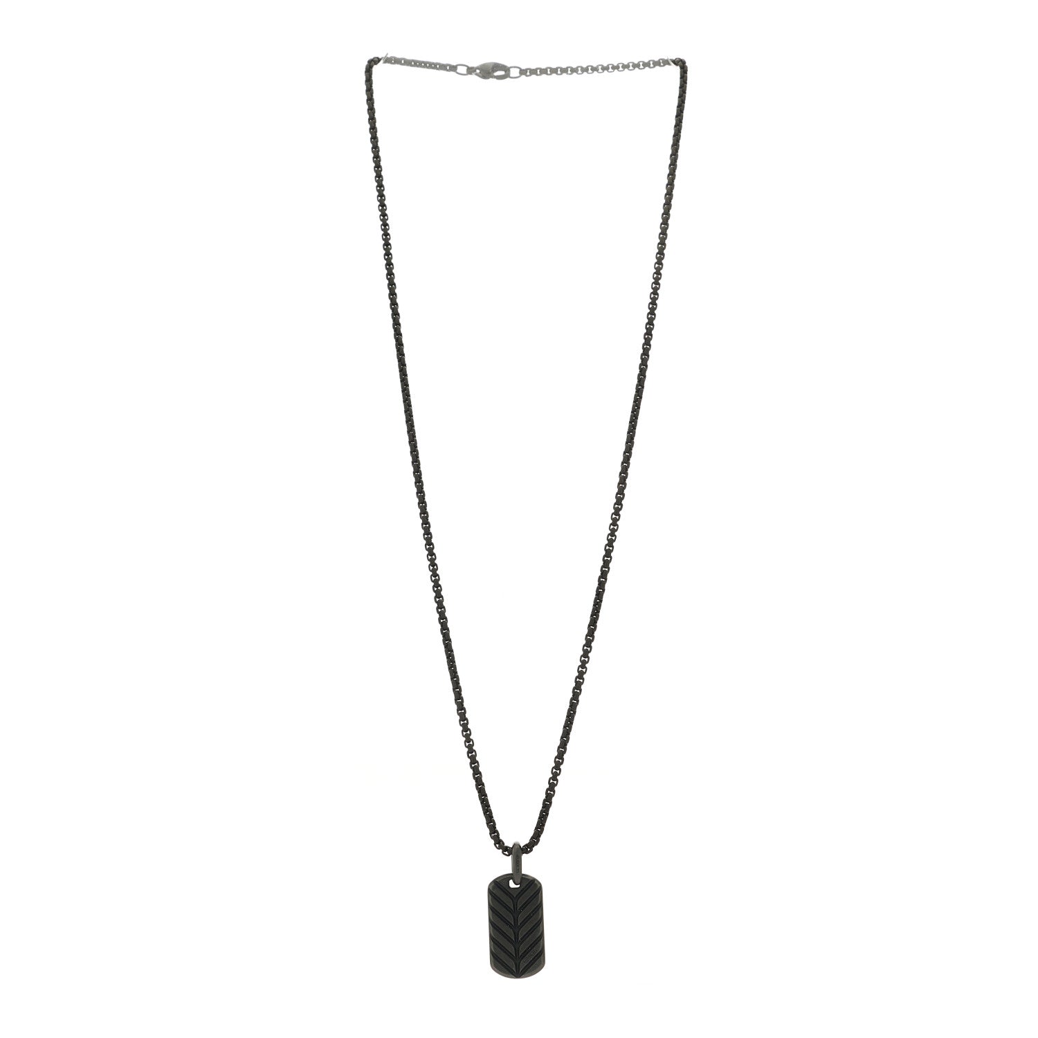 David Yurman Black Titanium Streamline Tag Pendant Necklace 3 of 5