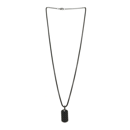 David Yurman Black Titanium Streamline Tag Pendant Necklace 3 of 5