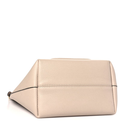 Louis Vuitton Calfskin Lockme Bucket MM Greige 4 of 8