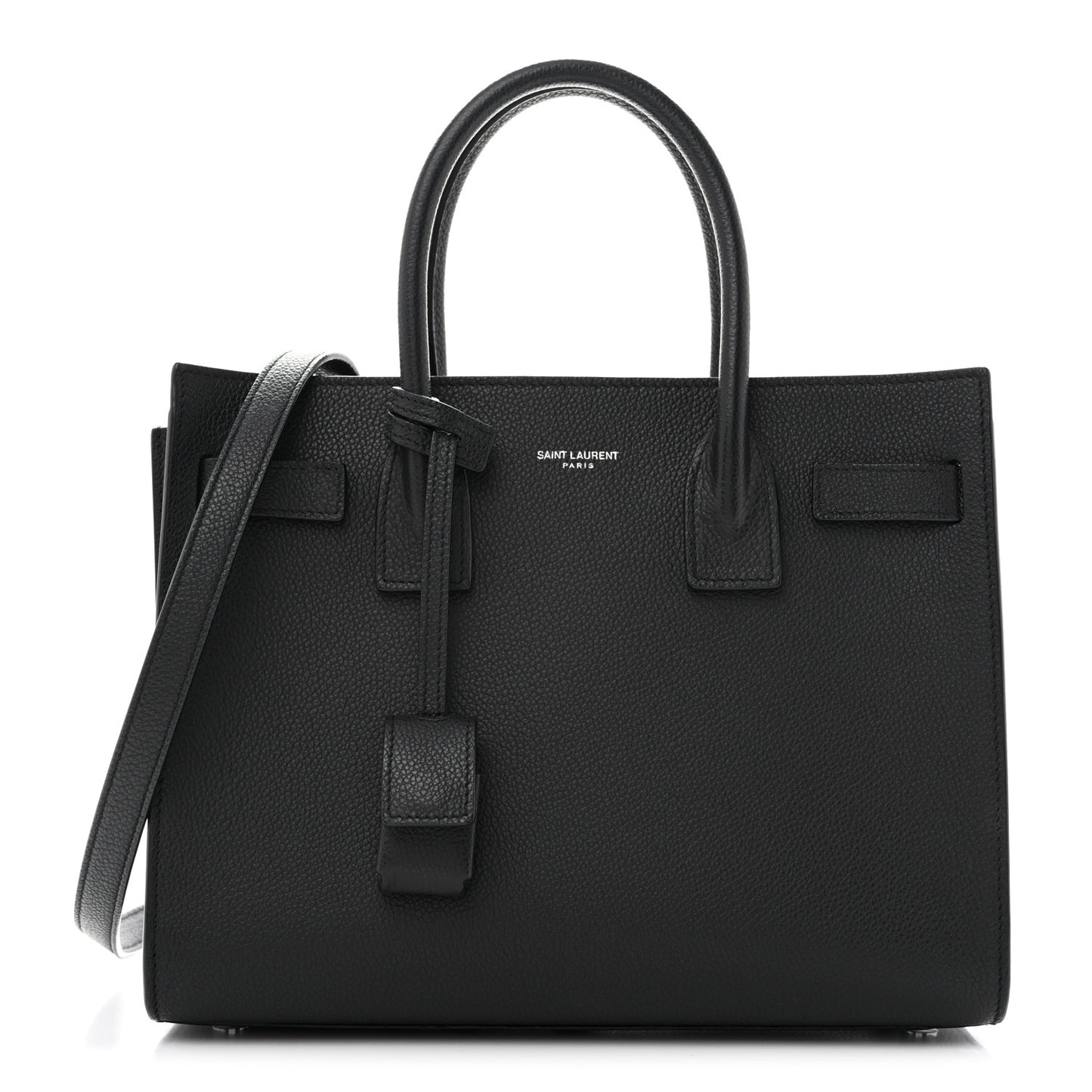 Grained Calfskin Baby Sac De Jour Black