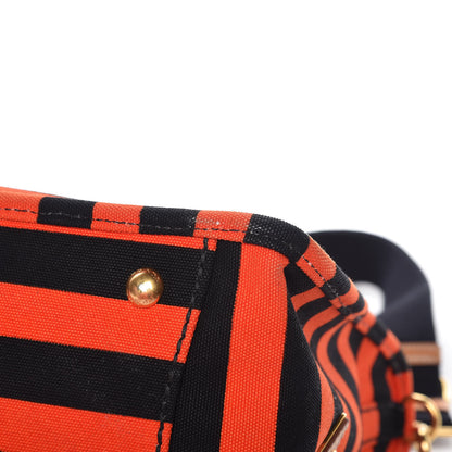 Prada Canapa Striped Tote Arancio 17 of 19