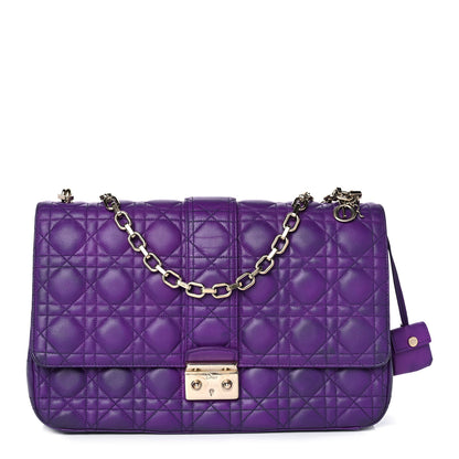 Christian Dior Lambskin Cannage Large Miss Dior Flap Purple 1 of 11