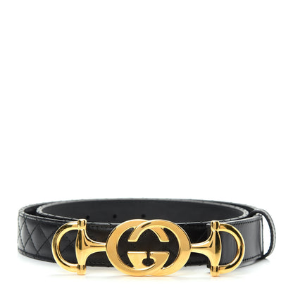 Gucci Calfskin Trapuntata Zumi 30mm Belt 90 36 Black 1 of 5
