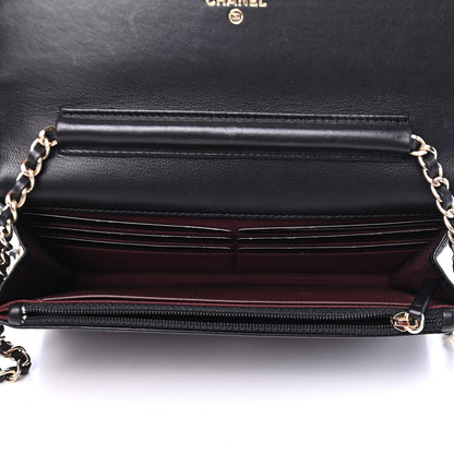 Chanel Lambskin Quilted Wallet On Chain WOC Black 4 of 6