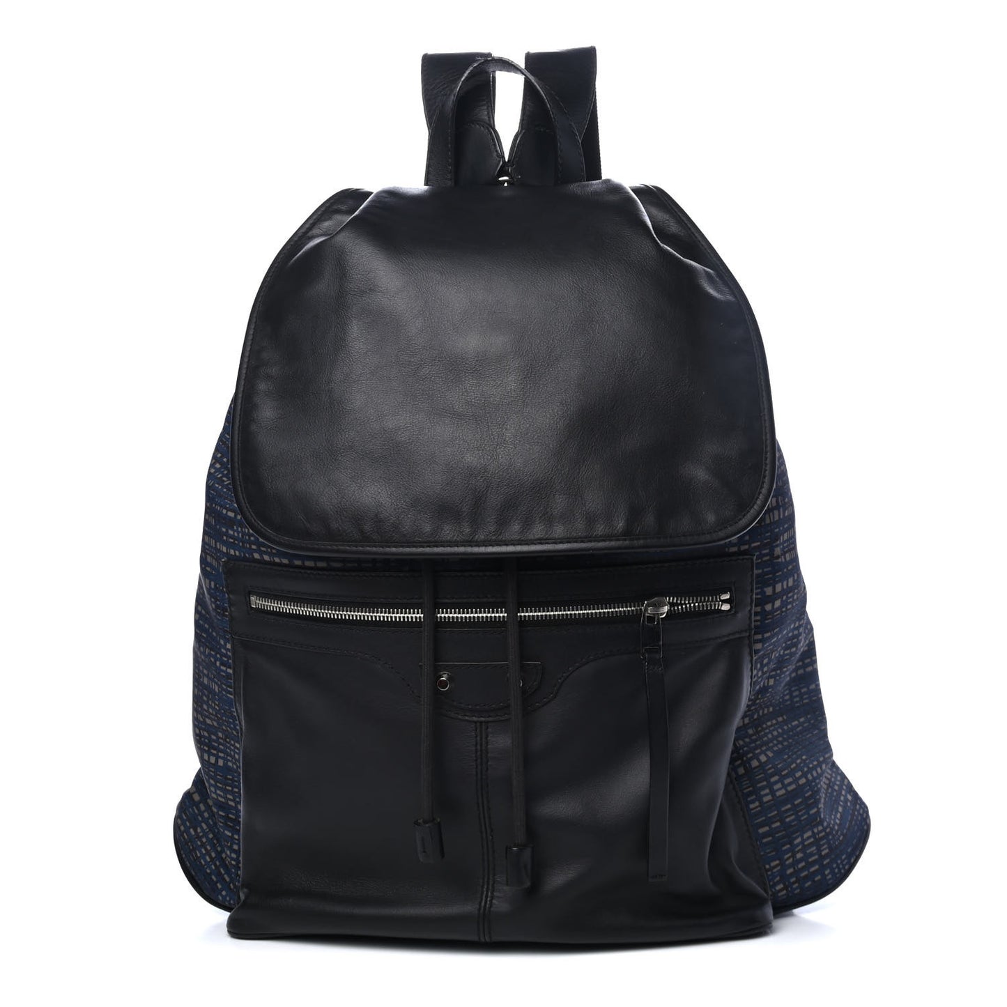 Nylon Calfskin Classic Silver Hardware S Traveler Backpack Dark Night