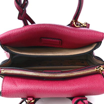 MCM Grained Calfskin Mini Milla Tote Burgundy 4 of 4