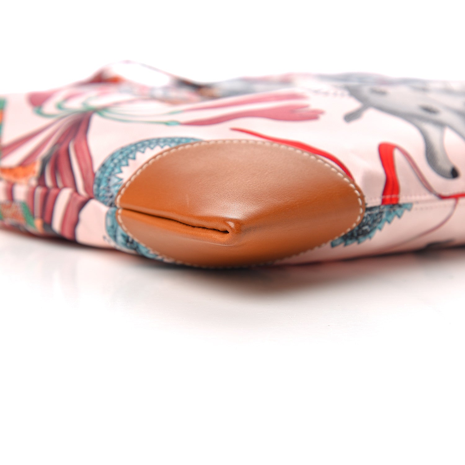 Hermes Silk La Marche Du Zambeze SilkyCity 33 PM Bag Rose Pale Rouge Vert 8 of 10