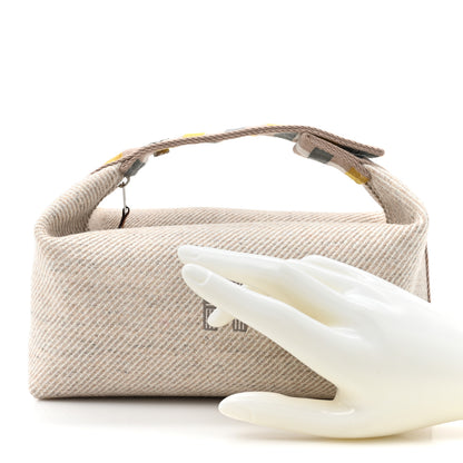Hermes Wool Small Au Carre Bride-A-Brac Pouch Seigle 2 of 9