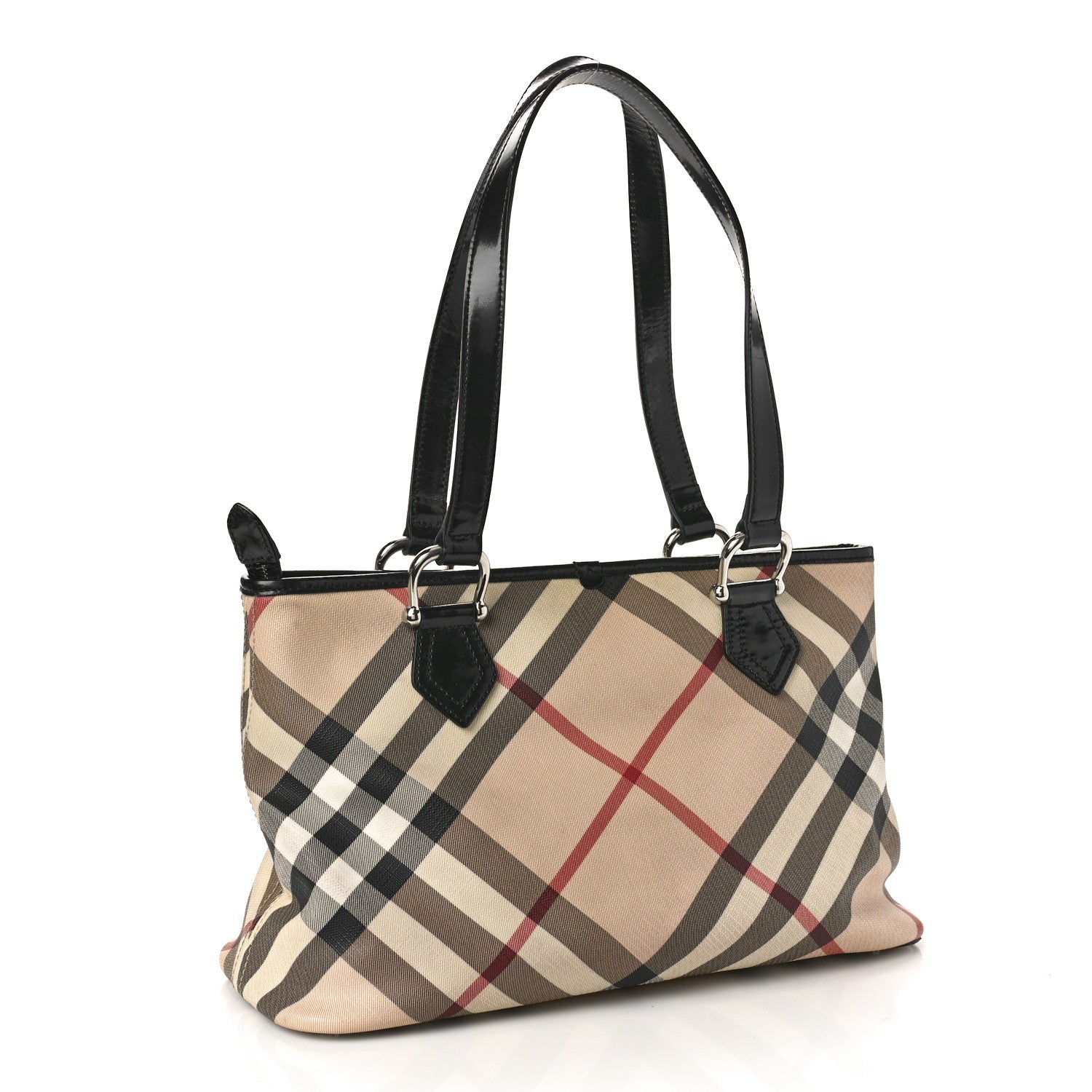 Burberry Supernova Check Small Nickie Tote Black 3 of 9