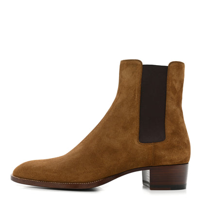 Saint Laurent Suede Calfskin Mens Wyatt Chelsea Boots 42 Land 1 of 12