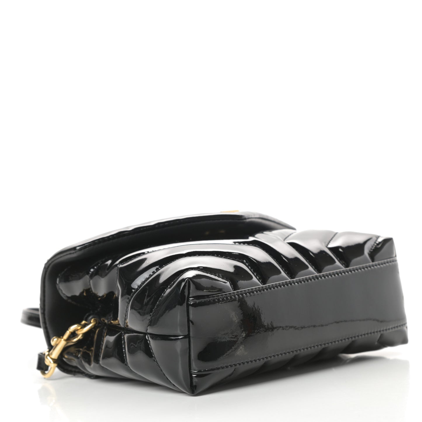 Patent Y Quilted Monogram Toy Loulou Crossbody Bag Black