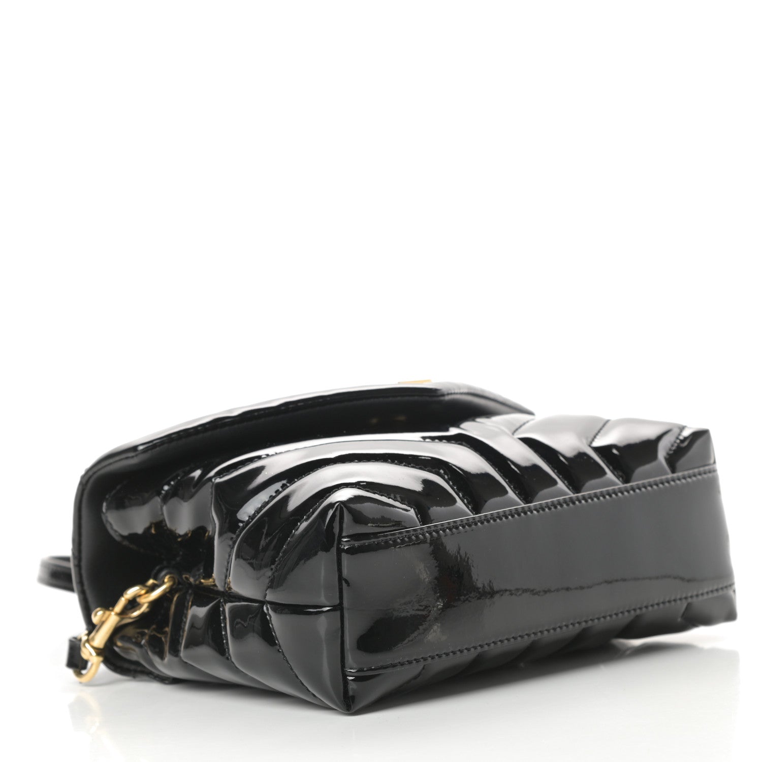 Saint Laurent Patent Y Quilted Monogram Toy Loulou Crossbody Bag Black 4 of 10