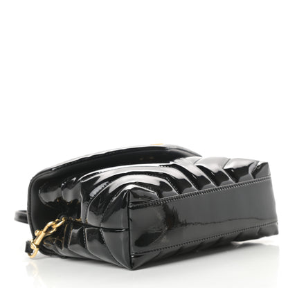 Saint Laurent Patent Y Quilted Monogram Toy Loulou Crossbody Bag Black 4 of 10