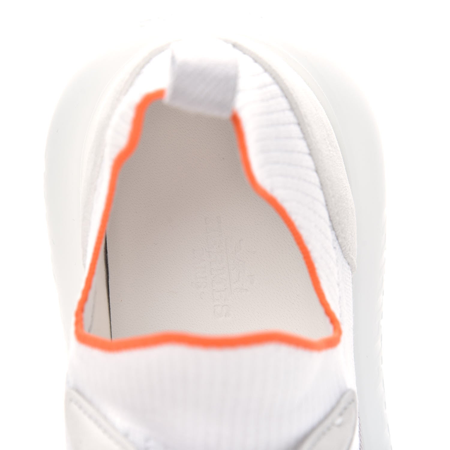 Hermes Knit Suede Goatskin Womens Crew Sneakers 38 White Gris 7 of 8