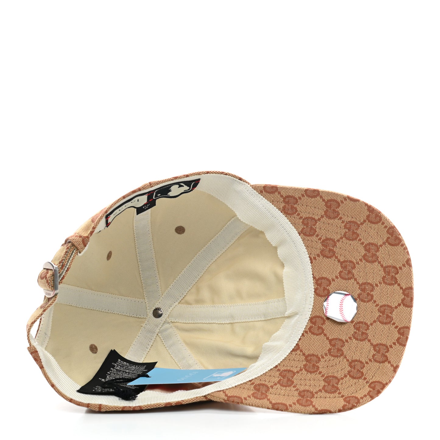 X MLB Monogram LA Dodgers Baseball Hat 57-61 Beige Ruggine
