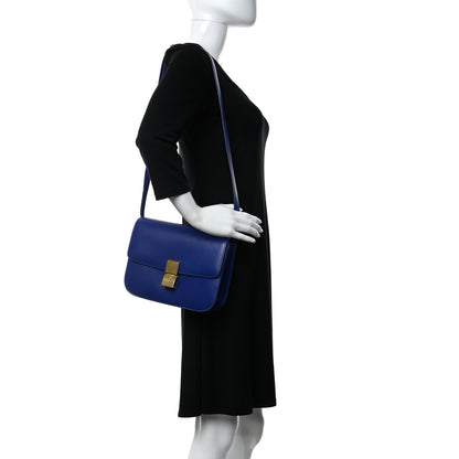 Celine Box Calfskin Medium Classic Box Flap Bag Indigo 2 of 12